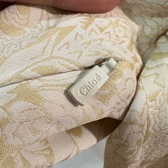 NWT Chloe Floral-Jacquard Tie-Neck Faux-Wrap Cream Blouse IT 36 (US 0) - Picture 12 of 16